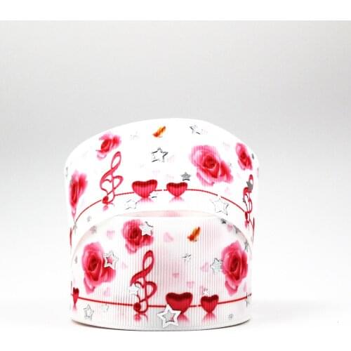 22-75mm silver foil flower printed glowing star ribbon 10/25/50 yards DIY Handmade Gift Packing Wedding Decoration ribbons