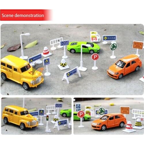 56 pcs/set DIY Model Scene Toy Road Sign Traffic Sign