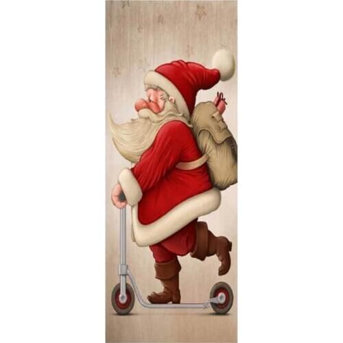 77cm/90cm Christmas Decoration 3D Wall Stickers Snowman Santa Claus Xmas Tree Pattern Waterproof Door Stickers