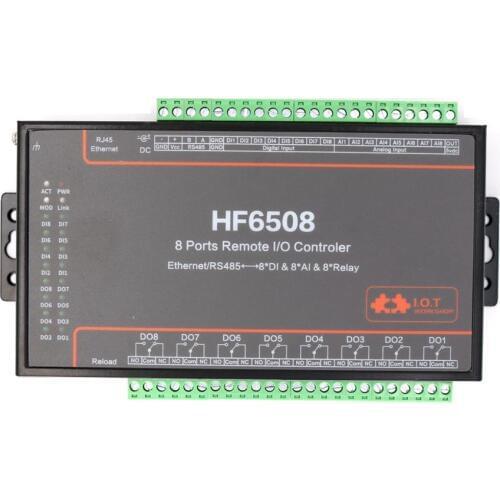 8 Way Remote I/O Controller Switch 8 Channel Network Relay 8DI AI Digital Analog to RS485 Ethernet WIFI Serial Server Modbus TCP