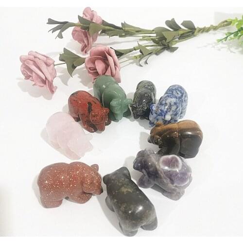 Free shipping High Quality bear Shape Stone Hand Crafted For Gift &Home Decor ZP