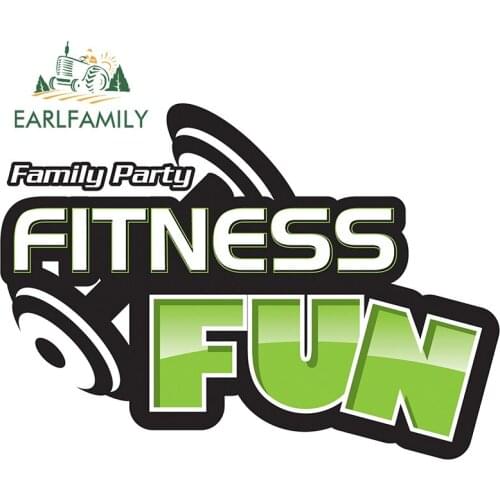 EARLFAMILY 13cm x 9.3cm for Fitness Fun Logo Car Stickers Waterproof Decals Surfboard Sunscreen Personality Custom Printing