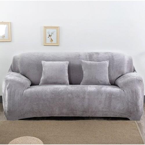 Stretchable Elastic Plush Protector Universal Recliner Sofa Cover Chaise Longue Sectional Couch Covers Blue Couch Cover