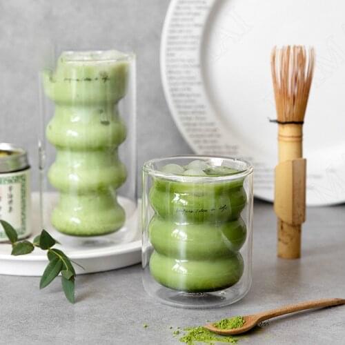 European Grass Mug Creativity Transparent Heat Resistant Coffee Cup Milk Tea Shop Cute Decorative Modern Cups Home Decoration