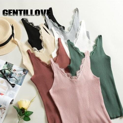 Женские трикотажные майки GENTILLOVE China At AliExpress