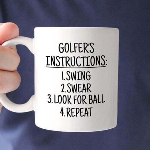 Golf Mug, GolferS Instructions Mug, Golf Gift, Gift For Golfer, FatherS Day, DadS Birthday Mug, Coffee Cup, Golf Tournament G