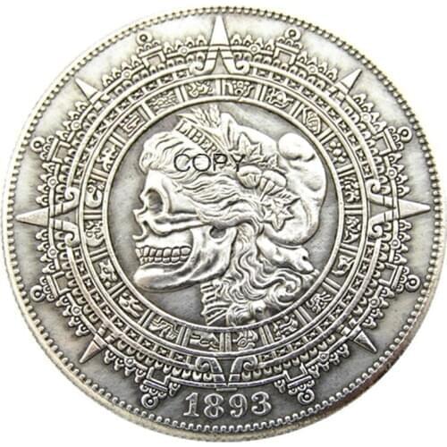 HB(149)US Hobo Morgan Dollar Skull Zombie Skeleton Silver Plated Copy Coins
