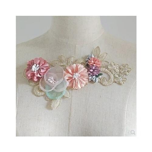 Beautiful Japan Korea embroidery 3D lace flowers DIY wedding tiara sweater childrens clothing hand bouquets decorative materials