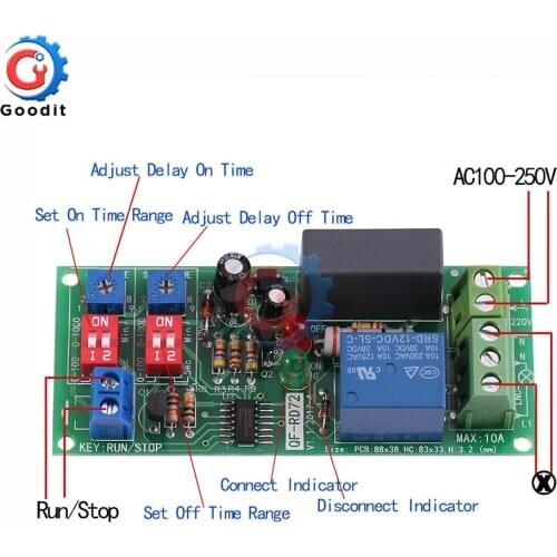 AC 100V 110V 120V 220V 230V 240V Adjustable Timer Control Relay Module Turn Off Delay Switch For Equipment Machine Test Circuit