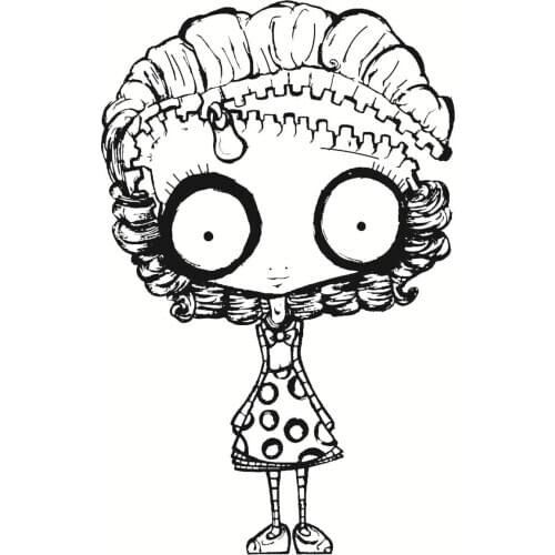 10x8 Girl with big eyes Transparent Clear Stamps Silicone Seals for DIY scrapbooking photo album Card Making