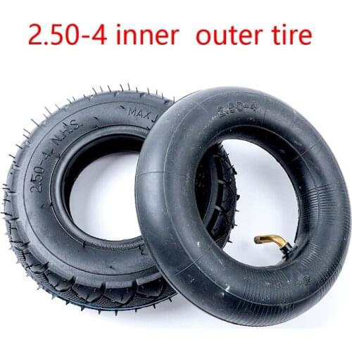Size 2.50-4 Tire Inner Tube 60/100-4 Tyre Out Tire for Gas & Electric Scooter Bike Metal Valve TR87 Scooter Wheelchair Wheel