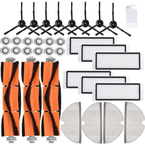 34 Pack Replacement Parts for Xiaomi Roborock S5 S Max S6 S60 S65 S5 S50 S55 E25 E35 Filter Mop Side Brush Accessories