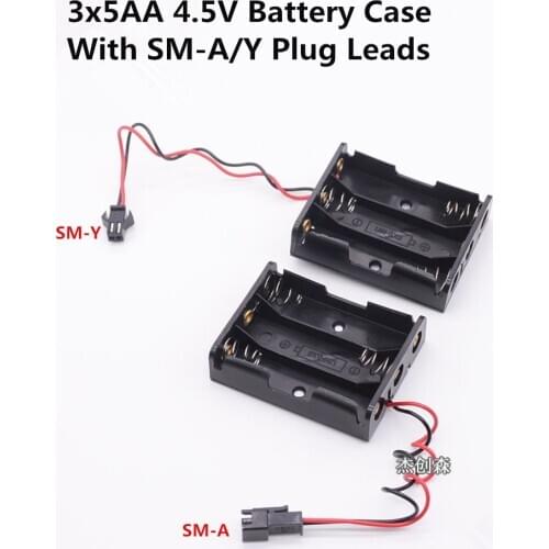 With SM-A/Y 2pins Plug 3x1.5V AA 4.5V Battery Case Holder with 150MM Leadwire in series for DIY toy Power box