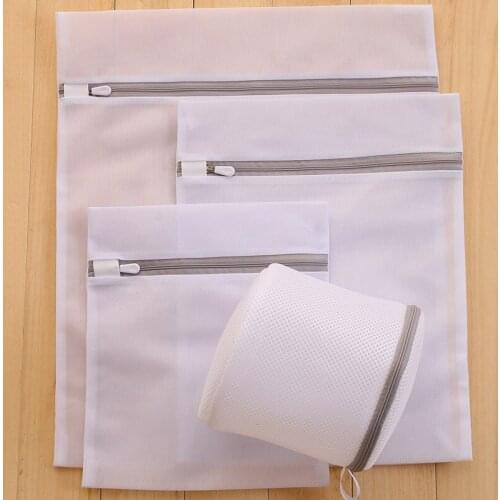 Washing machine is not deformed, gray zipper fine mesh laundry bag, bra bag, underwear bag, thickened bra, wash bag