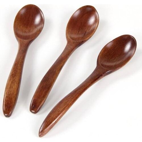 Soup Spoons 18cm natural wood environmental tableware cooking honey coffee spoon