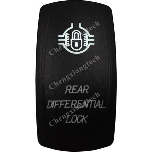 DC12V 24V Marine Grade REAR DIFFERENTIAL LOCK Rocker Switch White Led lamp 3 Pin ON/OFF SPST Waterproof IP66