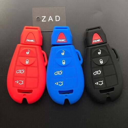 ZAD silicone car key Case cover skin For Jeep For Chrysler For Dodge Durango Grand Caravan Grand Cherokee Dart remote key set