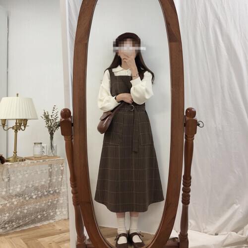 Plus size Summer Dress Girls Boho Party Female Vintage Dress shirt brown plaid sundress Women Dresses Long Robe Vestido