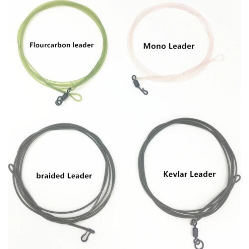 1M Carp Fishing lead Leader Line Mono/Braided/Fluorocarbon/Nylon With Easy Clip QC Swivel lead core leader hooklink line