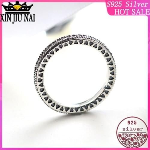 100% Sterling Thai silver 925 temperament girl heart fashion joints female ring personality fresh simple send girls fold ring