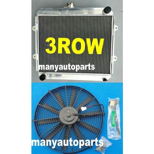 3 Row Aluminum Radiator+ FAN for TOYOTA HILUX RN85 YN85 22R 2.4L Petrol 88-97 MT