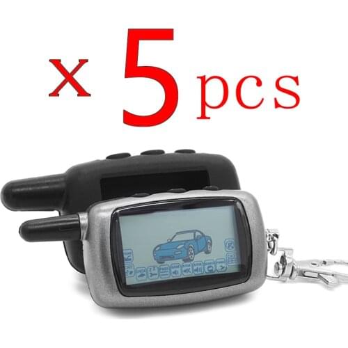 5 Pcs/lot A6 LCD Remote Control Key Fob Chain Keychain for Starline A6 Russian Version Two Way Car Alarm Systems auto start