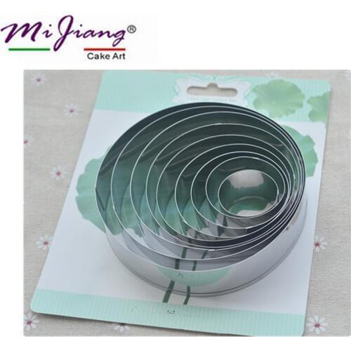 9pcs/set Lotus Leaf Petal Metal Cookie Cutters Set Stainless Steel Cake Fondant Mold Christmas Cake Decorating Tools 3-11cm A344