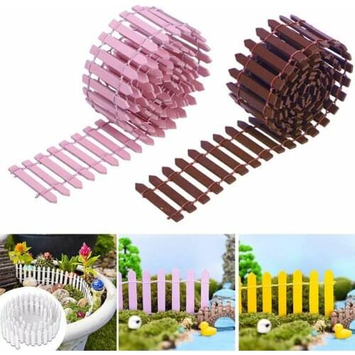 90*5cm Miniature Small Wood Fencing DIY Miniature Garden Fence Succulents Potted Flower Bonsai Decorative Garden Gates Decor