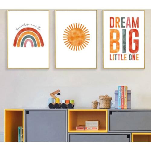 Watercolor Baby Animal Giraffe Elephant Cloud Balloon Canvas Poster Nursery Wall Art Print Painting Nordic Kids Bedroom Decor