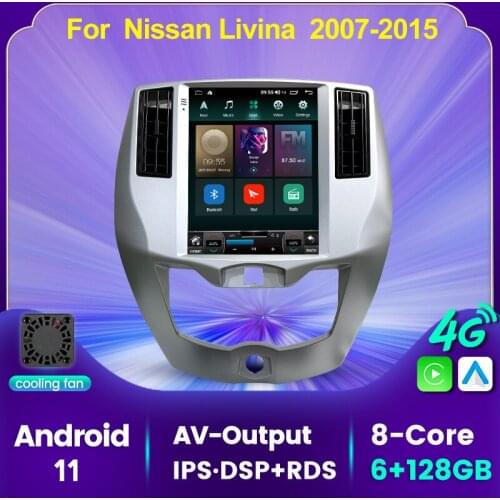 9.7inch Vertical Screen Android 11 6GB+128GB Car Multimedia GPS Radio Player For Nissan Livina 2007-2015 Built-in Carplay Auto