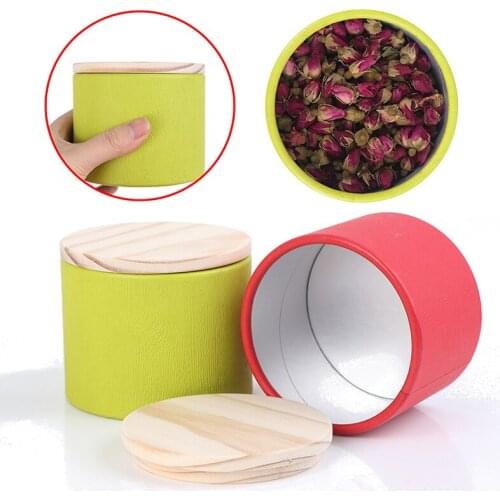 Storage Jars Wooden Lid Jar Tea Coffee Bean Candy jar Kitchen Food Container high quality