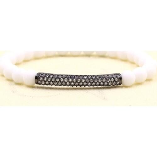 White Black Lava Natural Stone Beads Bracelets For Women Vintage Design Volcanic Rock Tiger Strand Bracelet Men Jewelry Gifts