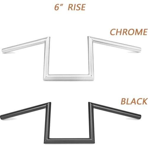 6" Rise Z Style Gloss Black Triple Chrome Handlebar Seamless Pipe For Harley 07-Later Sportster XL883L XL883N XL1200CX XL1200L