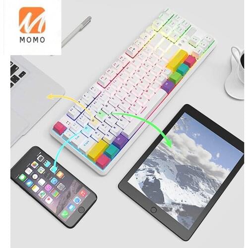 Bluetooth Wireless Mechanical Keyboard with Backlit Rechargeable Type C Gaming Mechanical keyboard