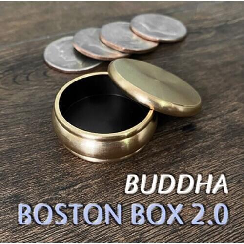Buddha Boston Box 2.0 + Half Dollar Shell Magic Tricks Street Close Up Magia Coin Appear Vanish Magie Illusion Gimmick Props