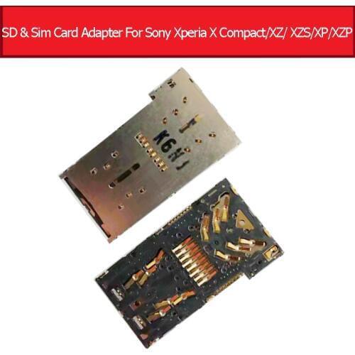 Micro Sd & Sim Card Tray Holder For Sony Xperia X compact/X Performance/XZ/ XZS/XZ Premium SIM Card Reader Socket Adapter Patrs