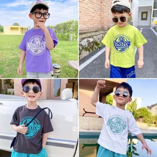 Kids Clothing 2-10 Y Baby Boys Cotton T-shirts Summer New Childrens Fashion Letter Print Tees For Boy Kids Short Sleeve T Shirt