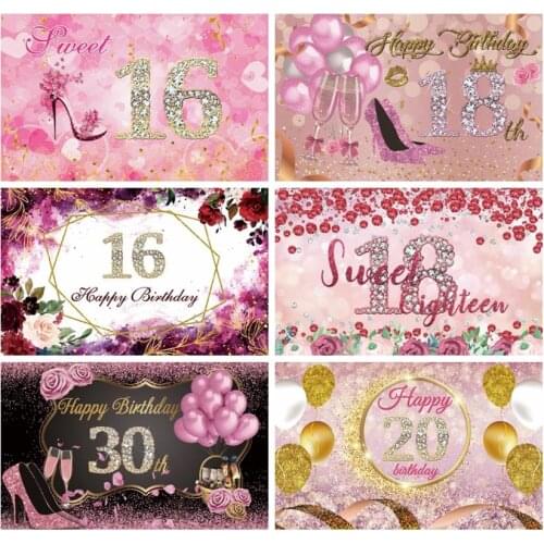 Fantasy Sweet 15 16 18 21 Birthday Pink Light Bokeh Girl Portrait Custome Photo Backdrop Photo Background Photozone Photophone
