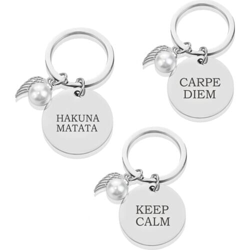 Hakuna Matata Carpe Diem Keychain Inspirational Positive Message Keychain & Keyring - The Gift For Women Men Seize The Day