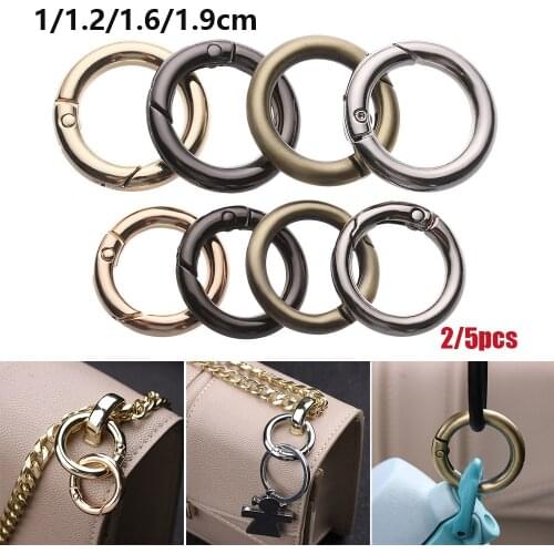2 PCS Zinc Alloy Plated Gate Spring O-Ring Buckles Clips Carabiner Purses Handbags Round Push Trigger Snap Hooks Carabiner