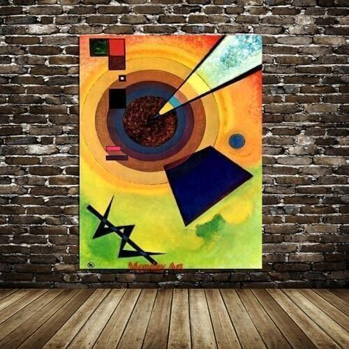 Wassily Kandinsky Oil Painting Classic Cansva Art Wall Poster And Sticker Handmade Oil Painting for Living Room Bedroom Decor