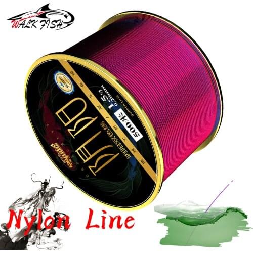 WALK FISH 500M Double Color Invisible Thread Fishing Line Super Strong Japanese Nylon Fishing Line Nylon Fishing Line