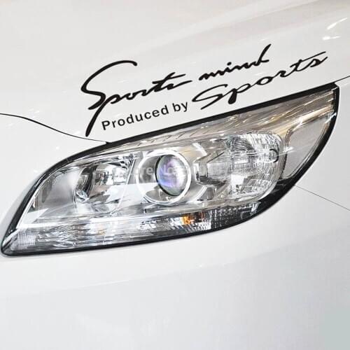Car Styling Sports Mind Produced by Sports Car Eyebrow Stickers Auto Accessory Decal Vinyl Black Reflective Silver 35 x 14 cm