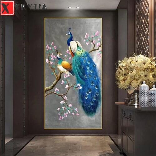 Full Square Diamond Painting Modern animal art, colorful peacock Mosaic Needlework Picture Diamond Embroidery Sale Home Decor