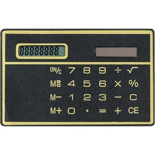 Portable Solar Powered Digit Calculator Ultra Slim Credit Card Cheap Durable Solar Power Pocket Calculator Small Travel Compact