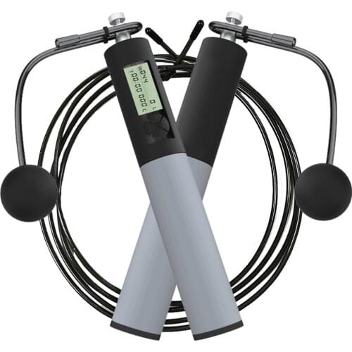 Professional Jump Rope with Counter Fitness Electronic Counting Skip Rope with Weight Block Cordless Ball Crossfit