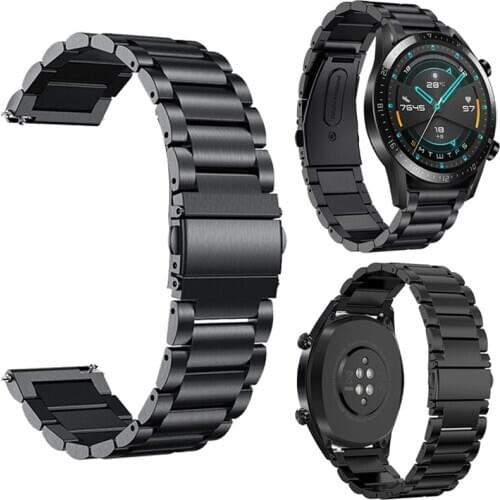 22MM Metal Strap For Huawei Watch GT/GT2 46MM Honor Magic Smart Band Bracelet Stainless Straps For TicWatch Pro Wristband Correa