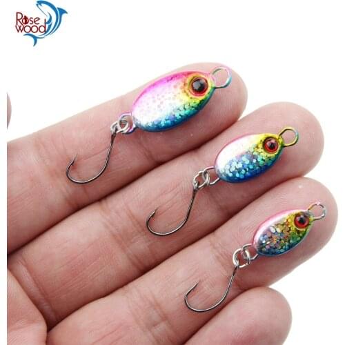 RoseWood 2pcs Double-Sided Laser Metal Spoon Fishing Lures 2.2g 3.2g 5.2g Micro Spoons for Trout Perch Fishing