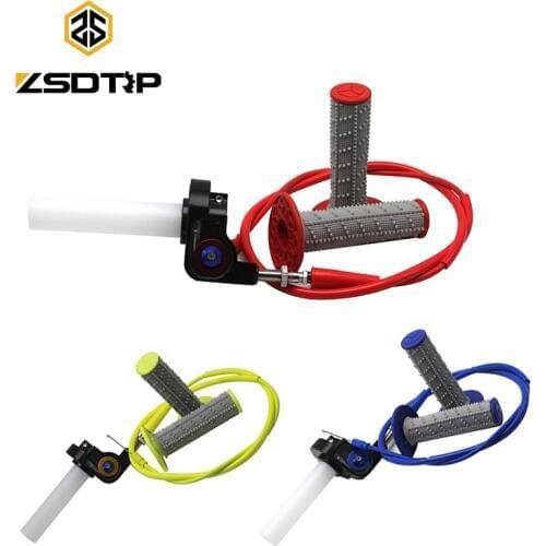 ZSDTRP 7/8" Motorcycle Twist Throttle Grip + Throttle Cable + Hand Grips For ATV Quad Pit Dirt Bike 90 110 125CC 250CC