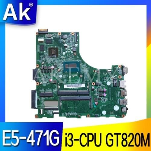 SAMXINNO For Acer aspire E5-471 E5-471G V3-472P Laotop Mainboard DA0ZQ0MB6E0 Motherboard with i3-CPU GT820M
